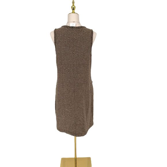 J. Jill Sleeveless Tweed Dress Small PETITE Boucle Shift Career Fringe Pockets - Picture 13 of 16